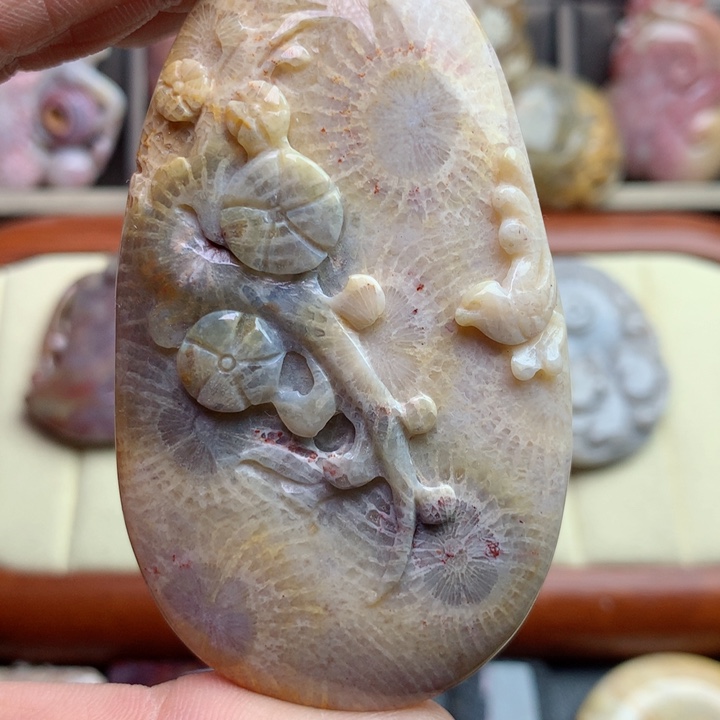 硅化珊瑚（珊瑚玉）颈饰未镶嵌