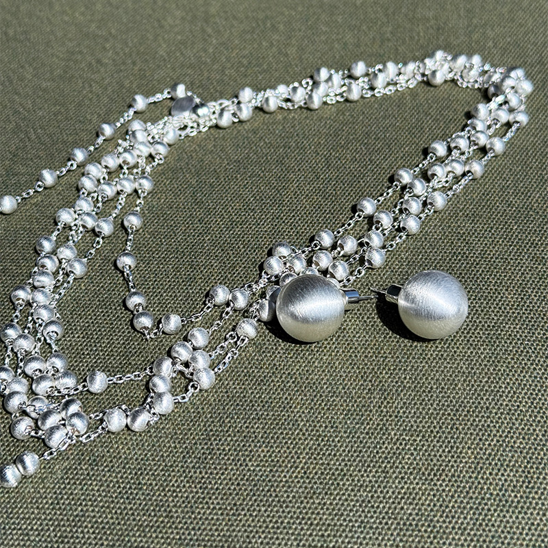 【ALONE SAVOR】 铜镀925银珍珠锁骨链领带夹B053