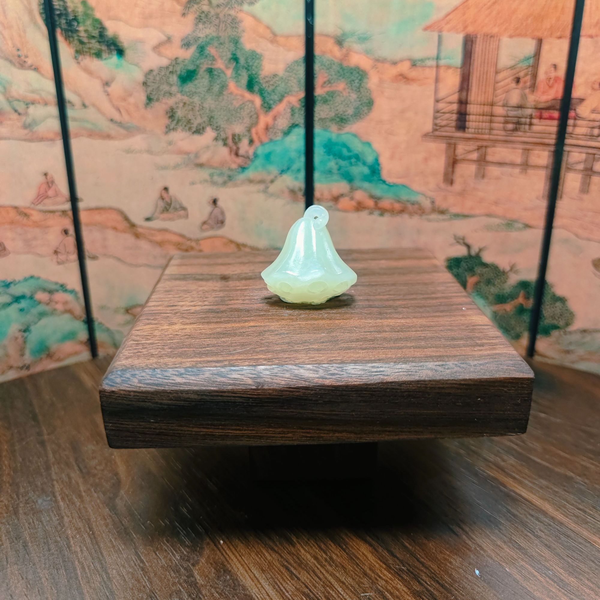F和田玉黄口莲蓬吊坠0864