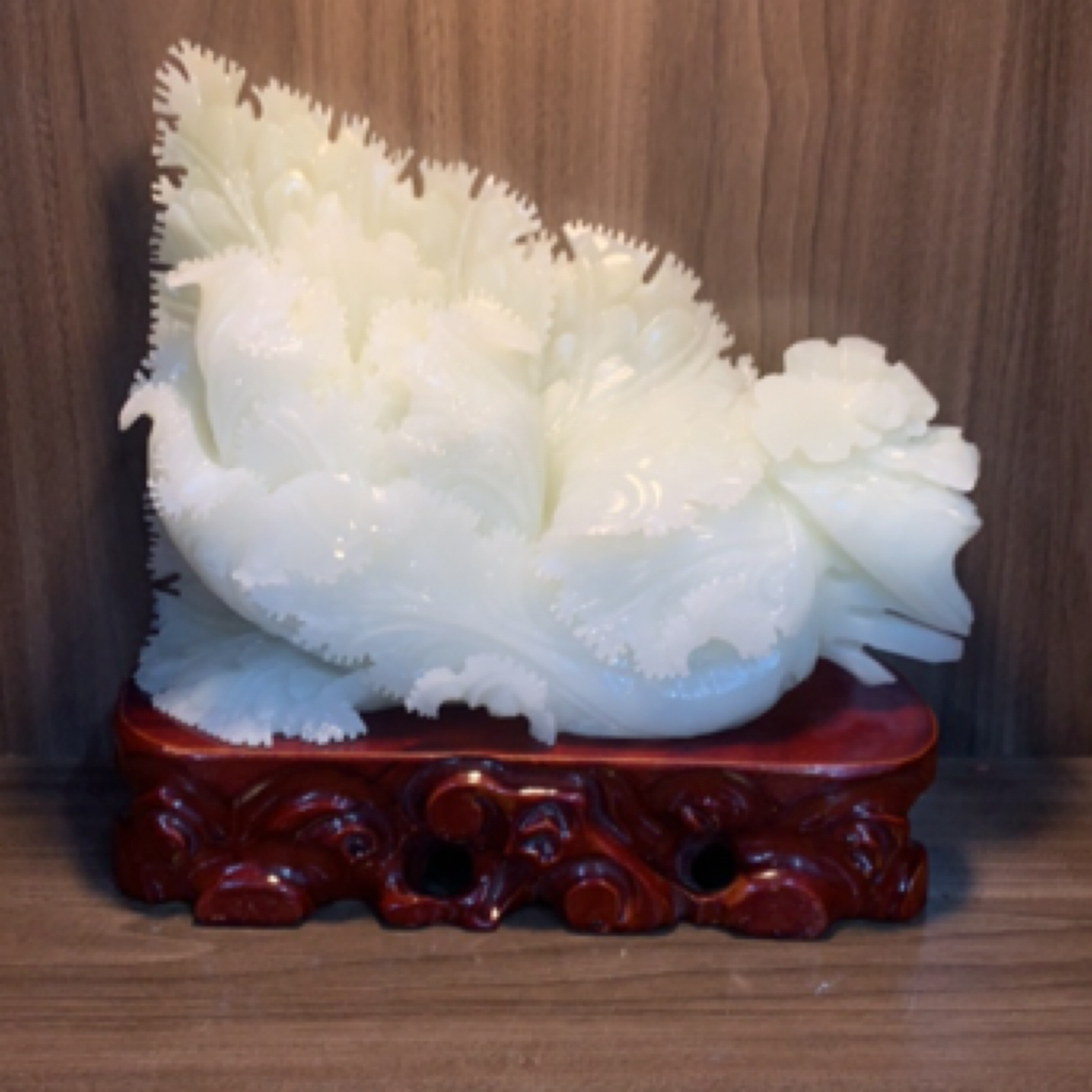 白菜纯手工雕刻摆件