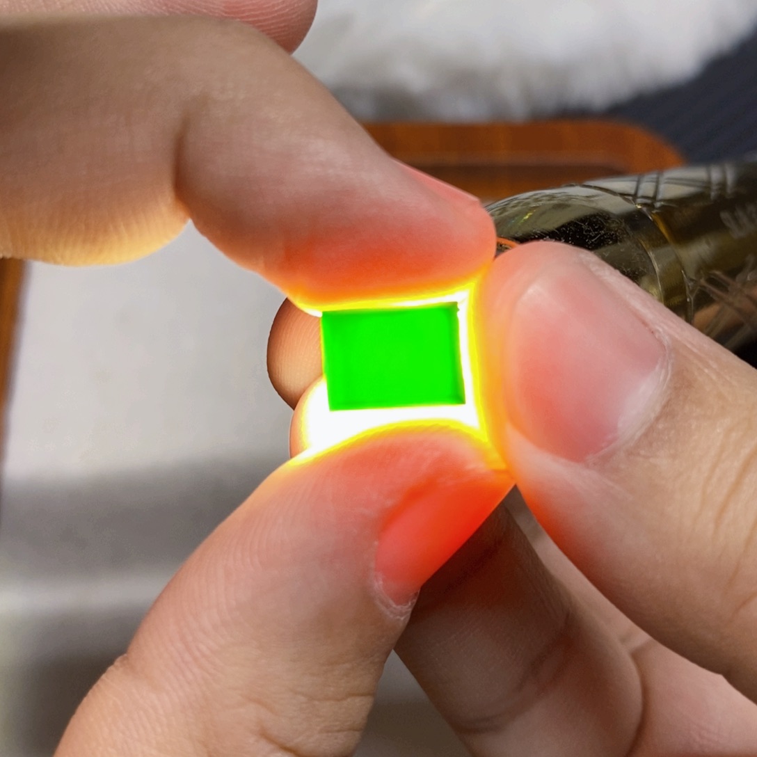 翡翠戒指未镶嵌墨翠方戒裸石