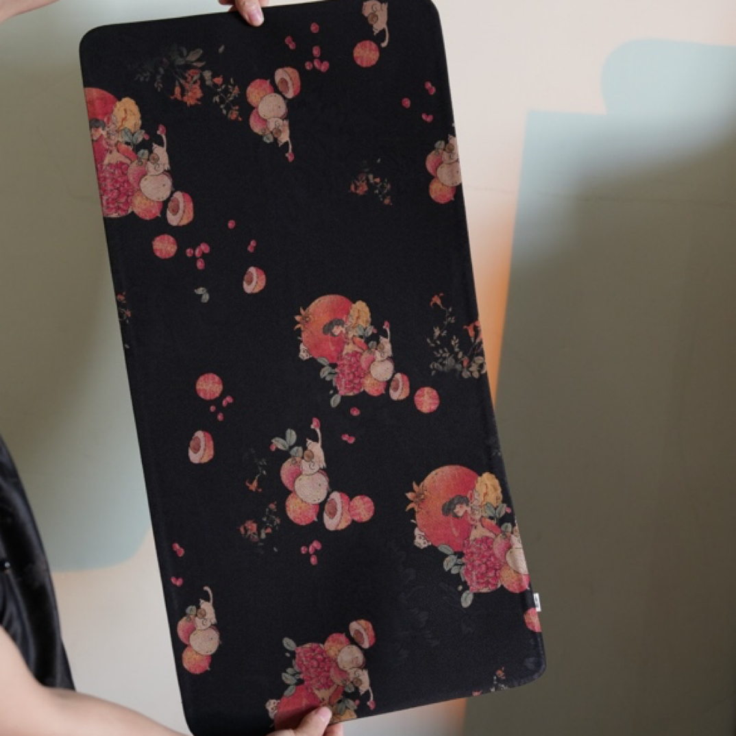 富贵吉祥香云纱茶席