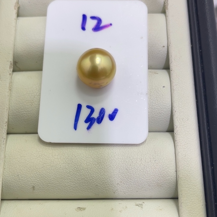 海水珍珠裸珠12mm金珠