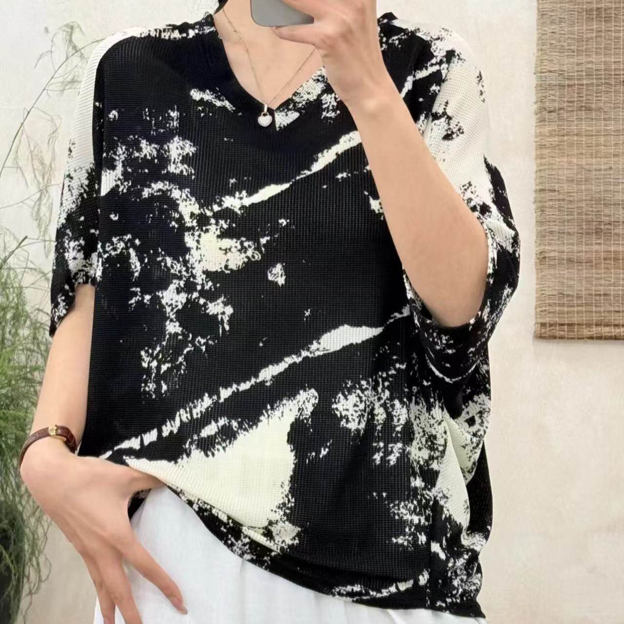 9247新款夏季休闲减龄显瘦印花短袖T恤