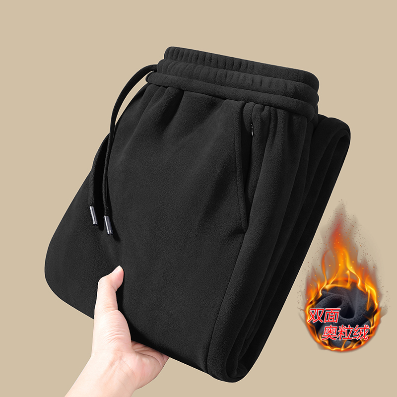 羊羔绒双面保暖长裤秋冬小个子男款九分裤休闲裤男士