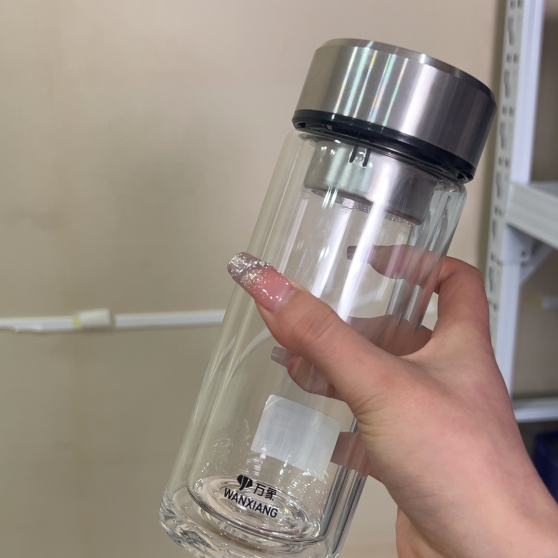 【闪购商品】万象双层340毫升高硼硅茶杯