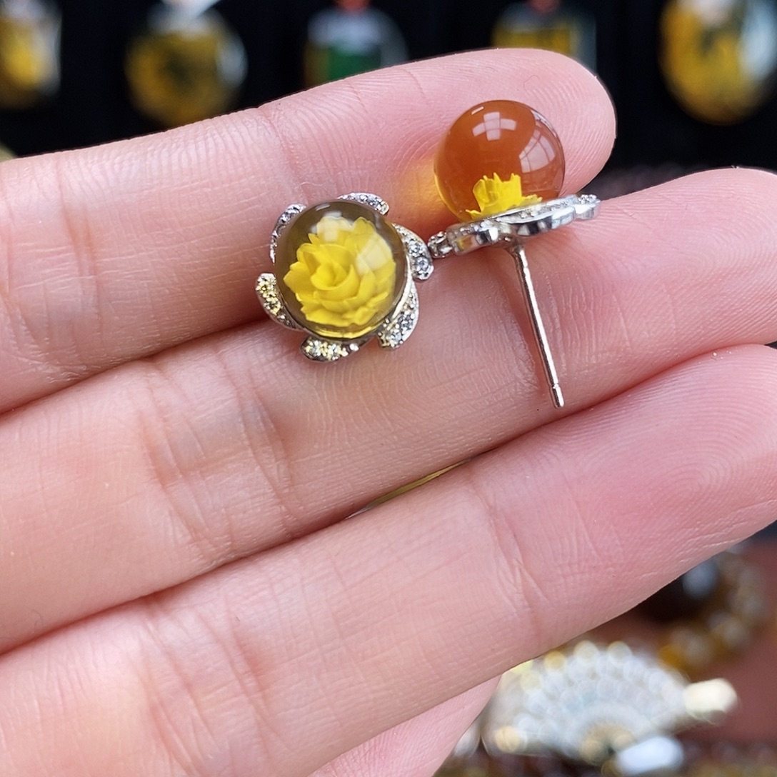 琥珀银S925镶嵌珠宝奇石