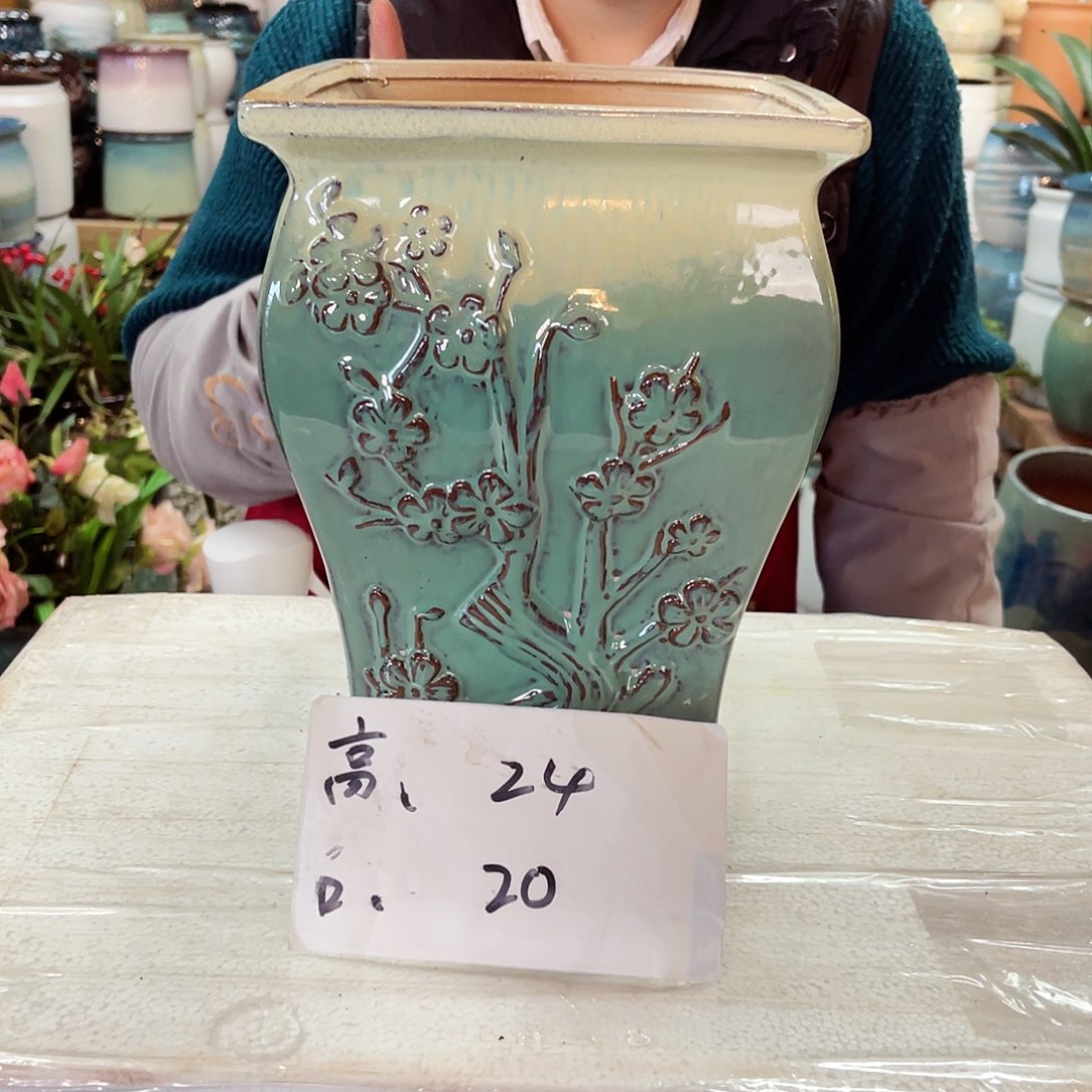 紫砂花盆高度24口径16