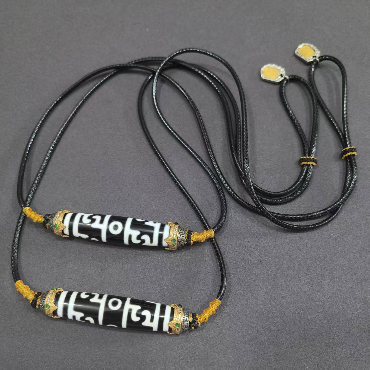 【曹美丽精选】H51028-玛瑙diy脖挂（莲师三）-多样性发其一-13*58mm