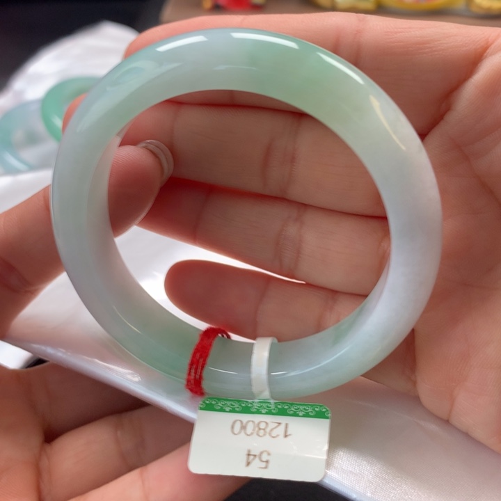 翡翠未镶嵌手镯54正