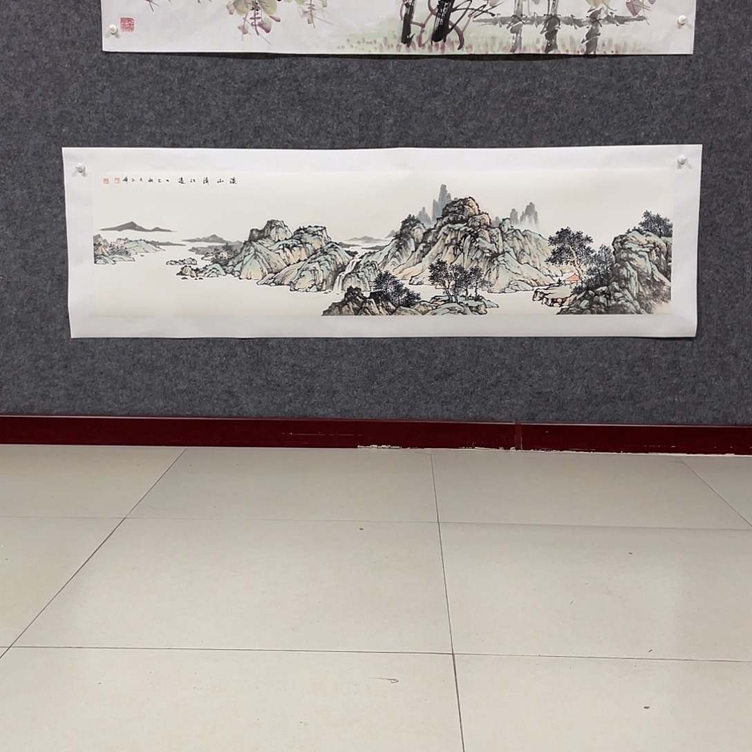 国画四尺对开138.35画芯 捡漏