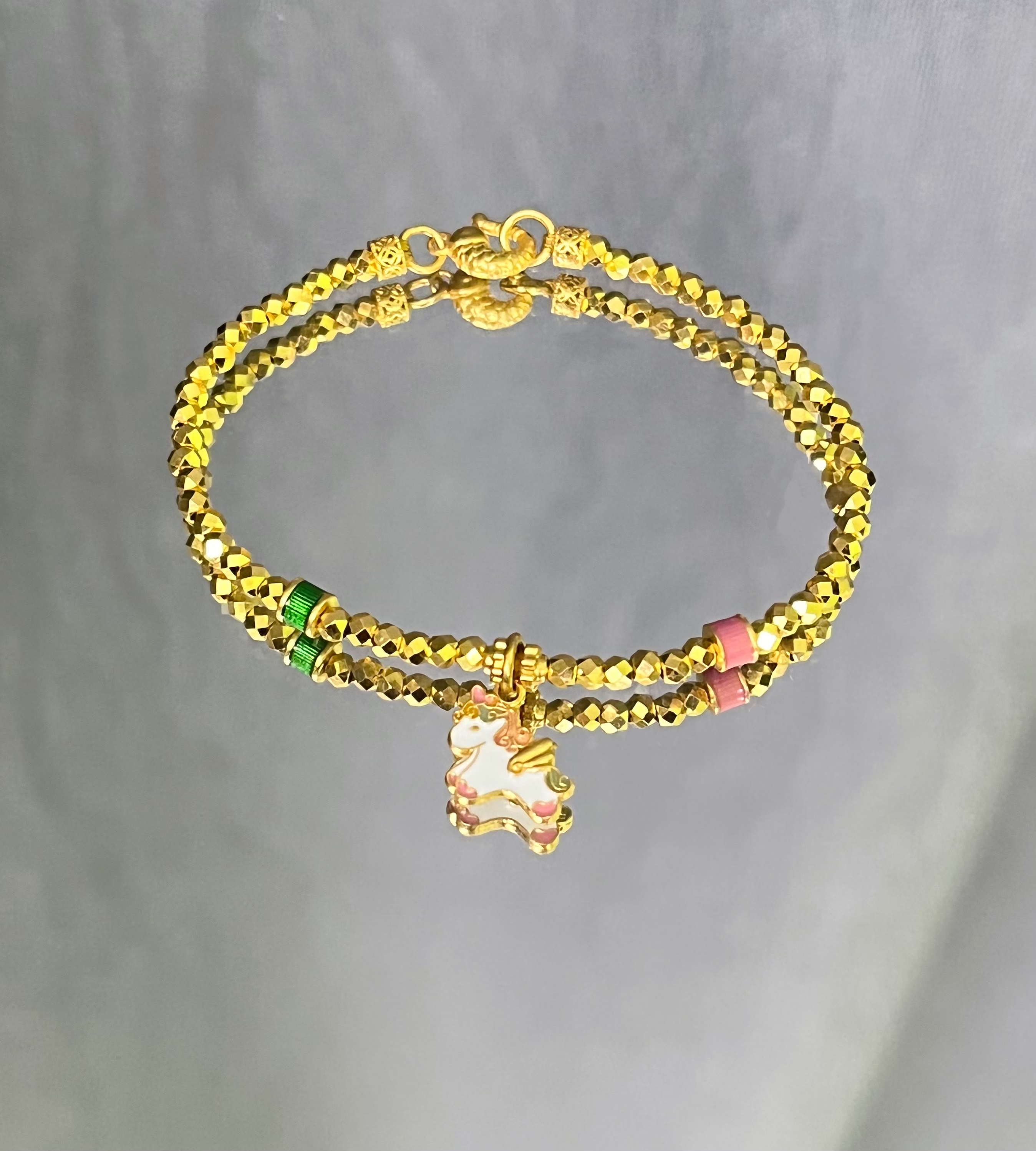 足金999鱼扣,尾圈,马,桶珠,隔片,卡2.5蹦迪珠,藏线珠  6.16g