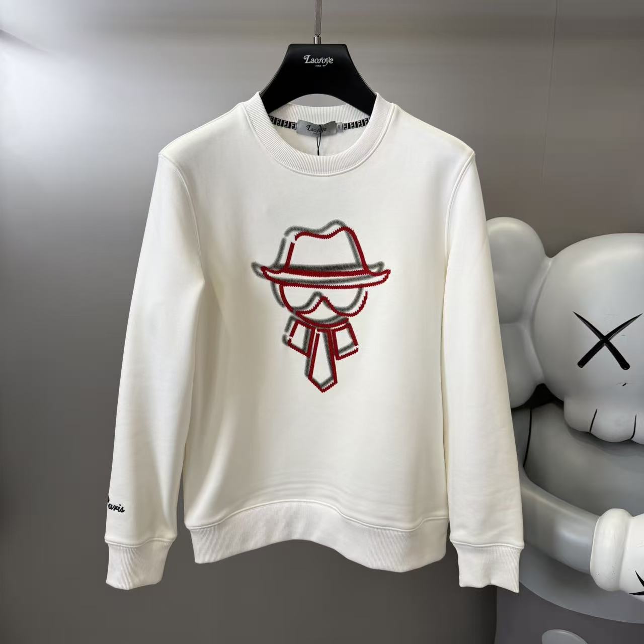 【VanJazny】QC男士简约圆领小人头长袖套头卫衣F74623w107