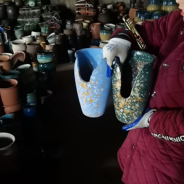 红陶口14高26两个盆