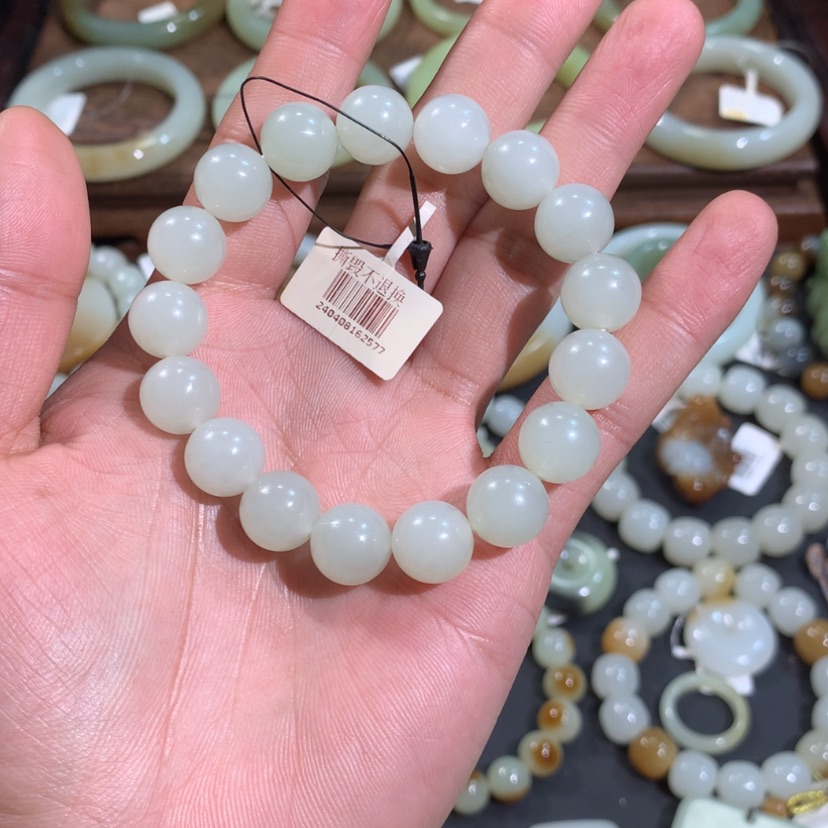 【闪购商品】和田玉手链未镶嵌莫*新疆且末天泰矿白玉手串