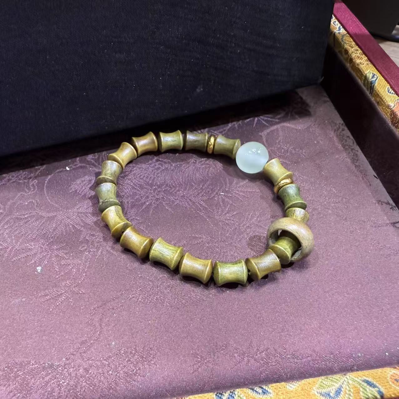 肠总甄选绿檀手串-16523