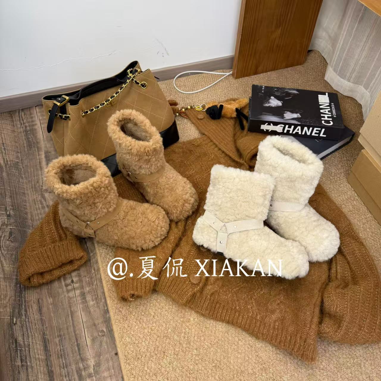 夏侃【FANGXIANG】增高4公分秋冬新款休闲时尚百搭雪地靴MZ-20558