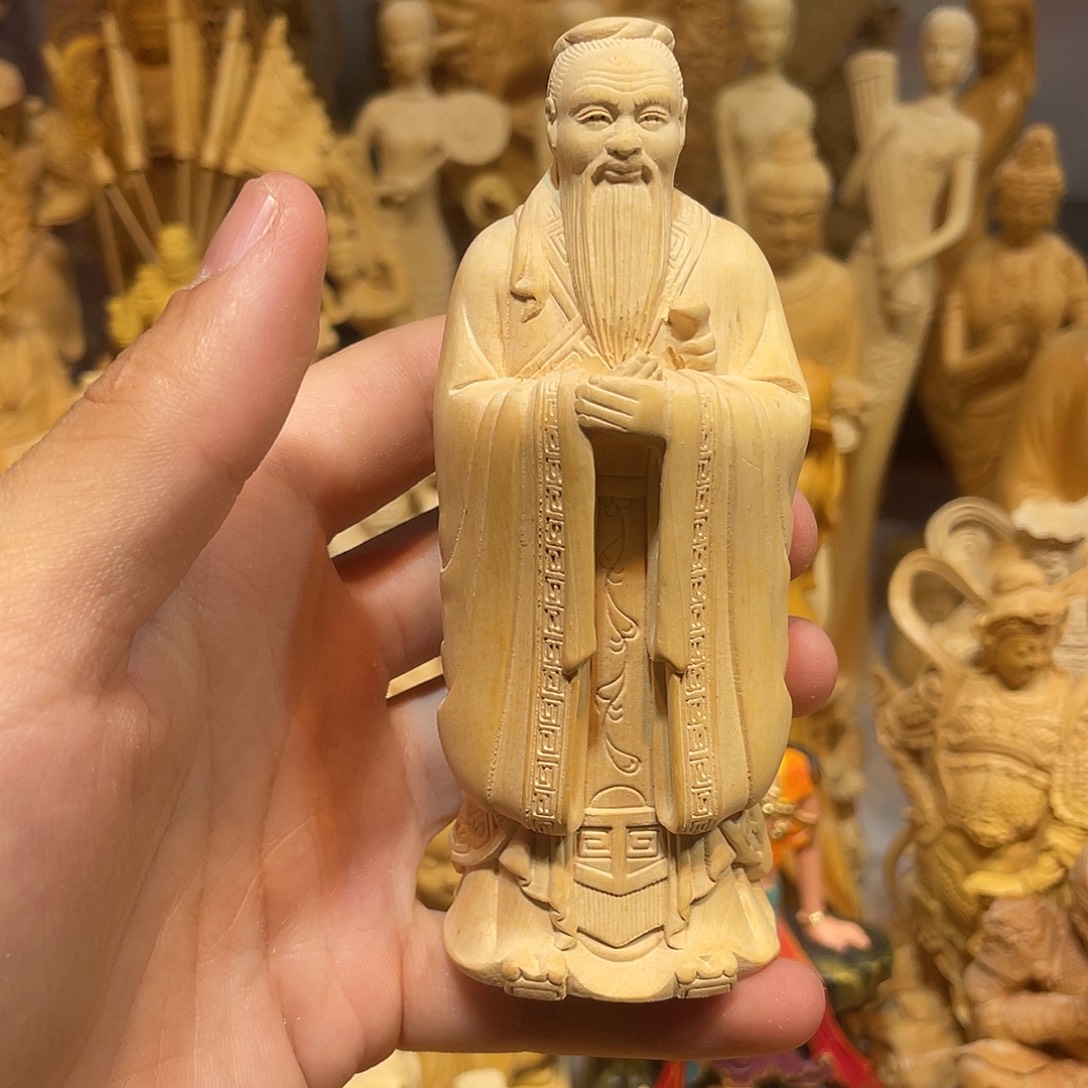 黄杨木小瑕疵孔子