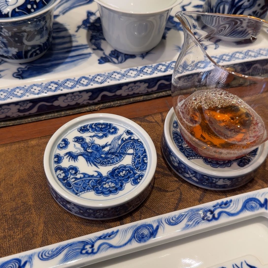 摆件瓷微微微瑕穿云龙纹盖置7.7直径