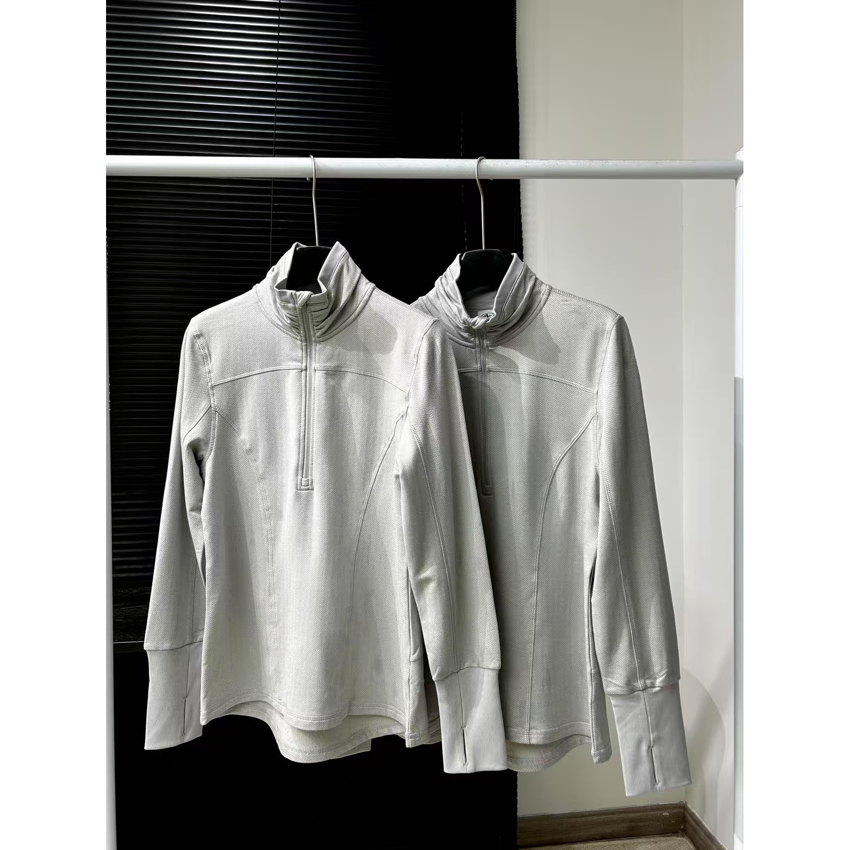 男女同款立领半拉链抓绒衣运动健身休闲户外透气跑步T恤 G4957