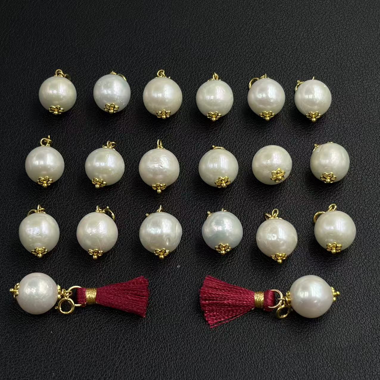 「戴琴珠宝」DQ5500-银镶珍珠11-12mm左右提溜配件（多样性发其一）