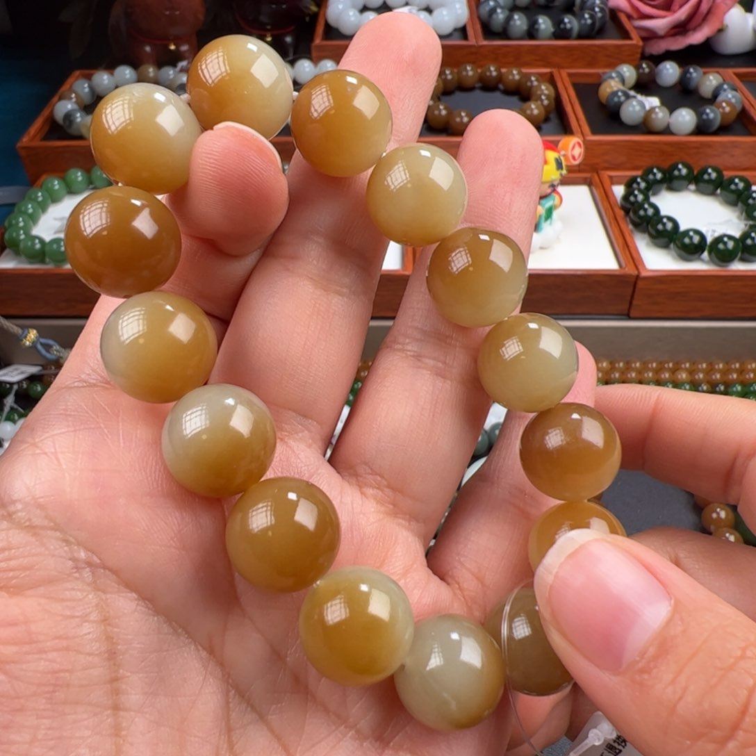 和田玉手链未镶嵌王炸卡14