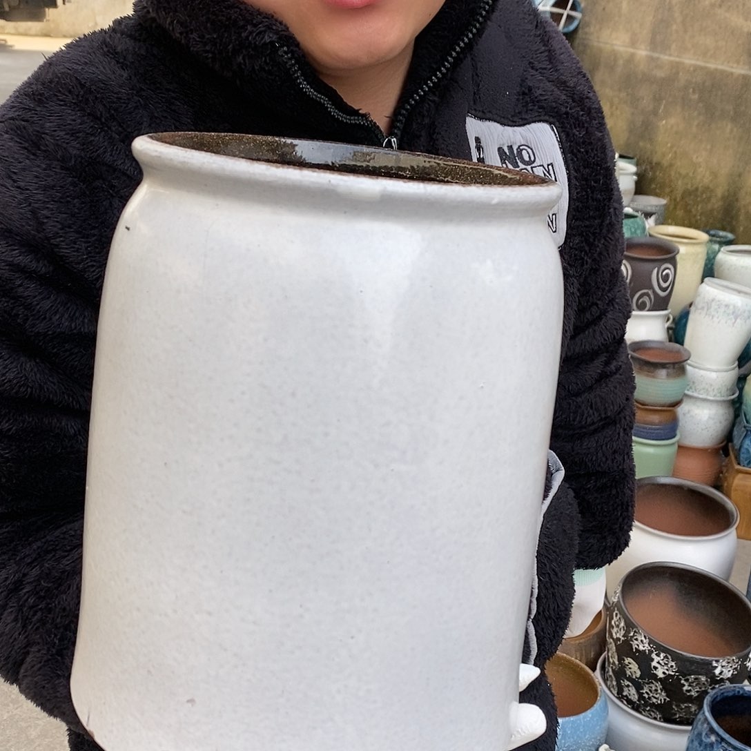 紫砂花盆瑕疵口17高26