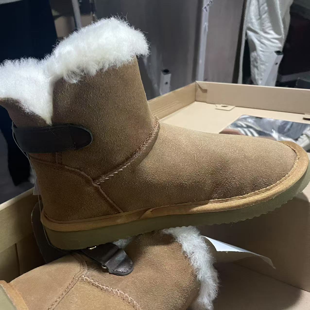 冬季必备平跟皮毛一体鞋女款 默认微瑕介意慎拍