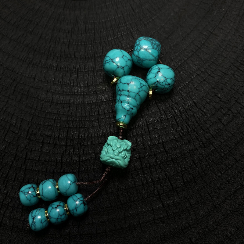 文玩配饰A9100百搭DIY文玩配饰网花顶珠腰珠三通套装醒狮背云