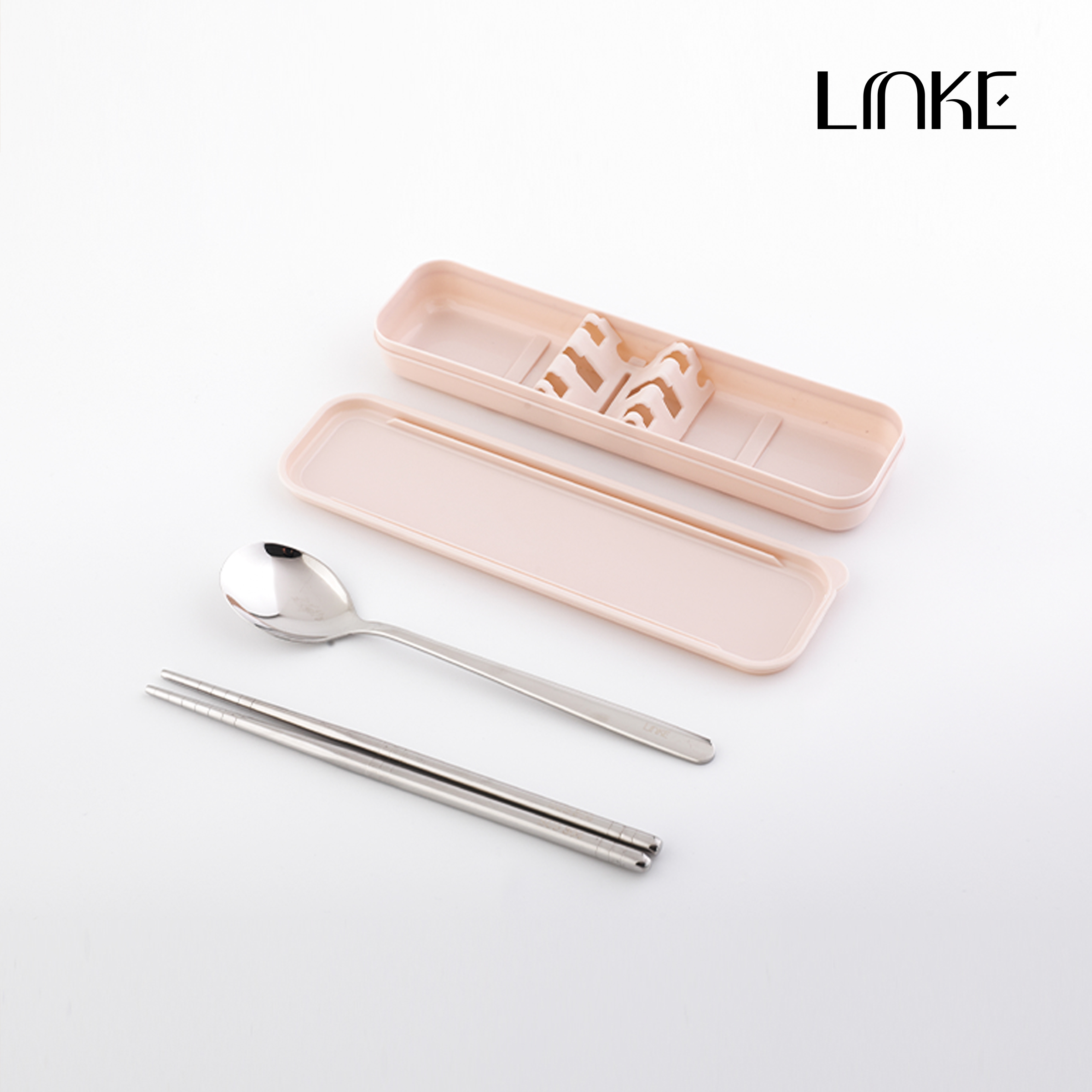 Linke邻可 304不锈钢便携餐具筷勺三件套旅行外带收纳餐具套装