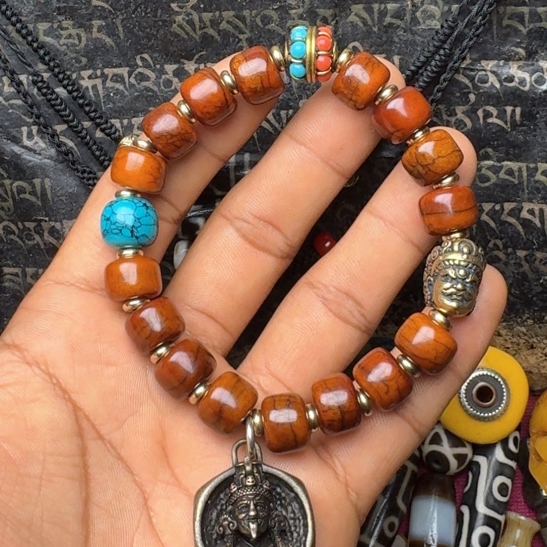 柏香籽/百香籽手串牦牛骨