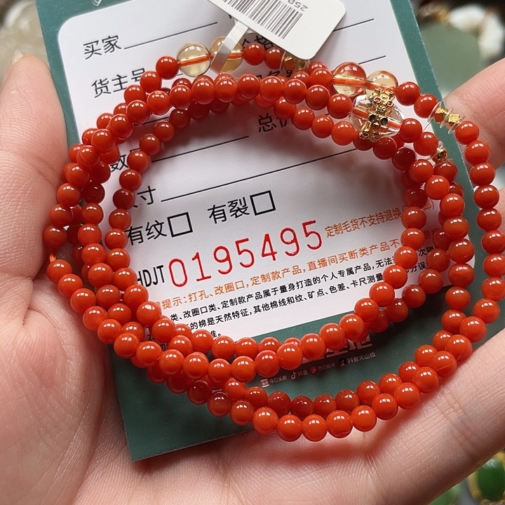 南红玛瑙银S925镶嵌颈饰HDJT0195495 