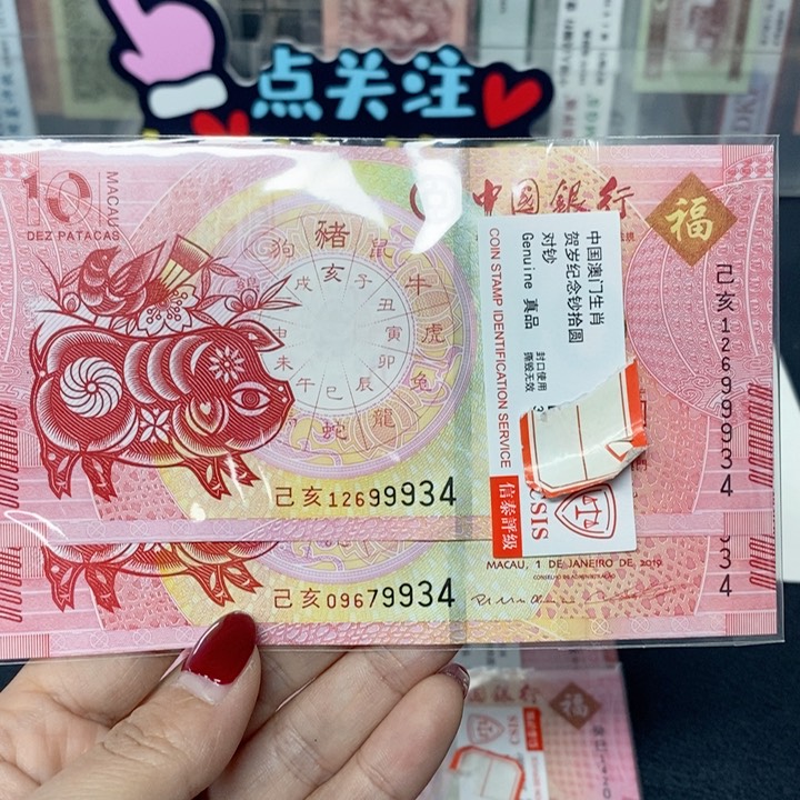 纸生肖猪对钞多样化发
