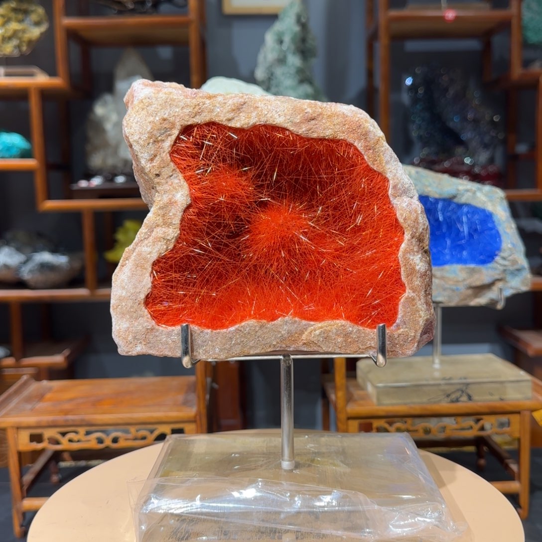 娜***娜石材巴西草莓晶矿物