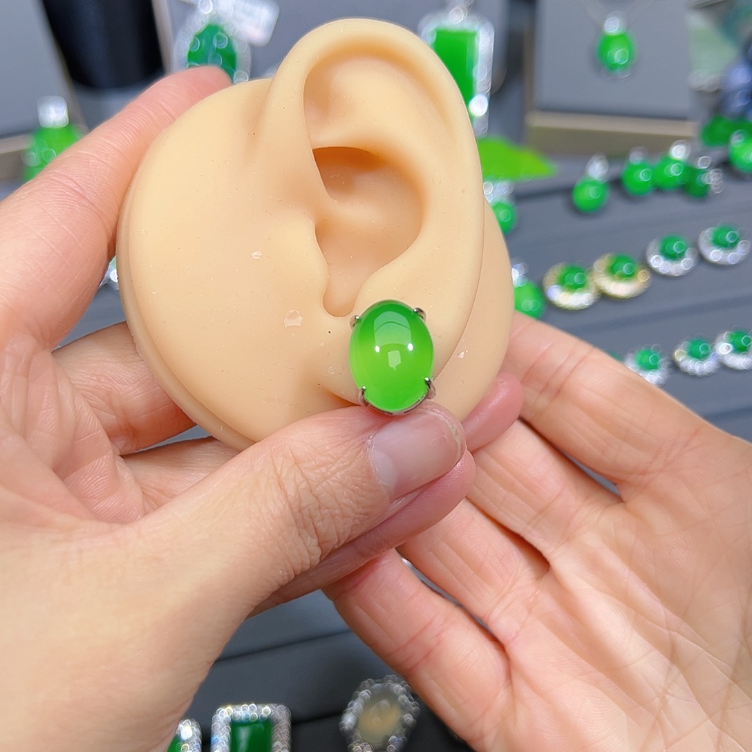 玛瑙/玉髓合金耳饰