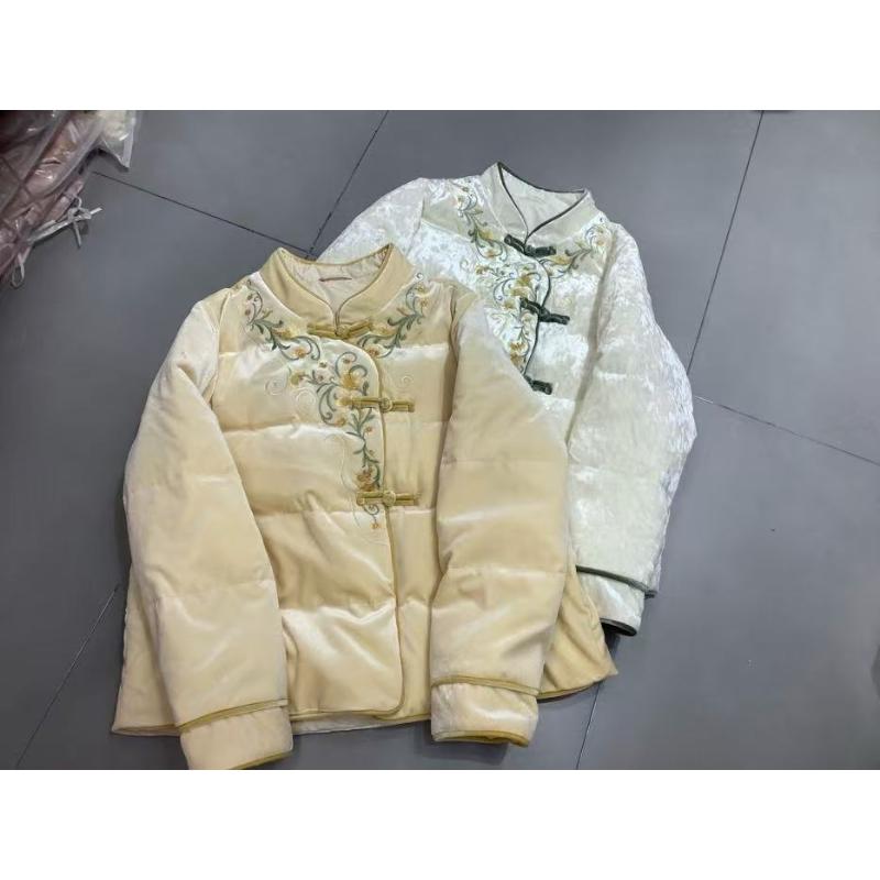 【胖宝推荐】新中式复古国风刺绣盘扣立领时尚绣花短款羽绒服8809-1