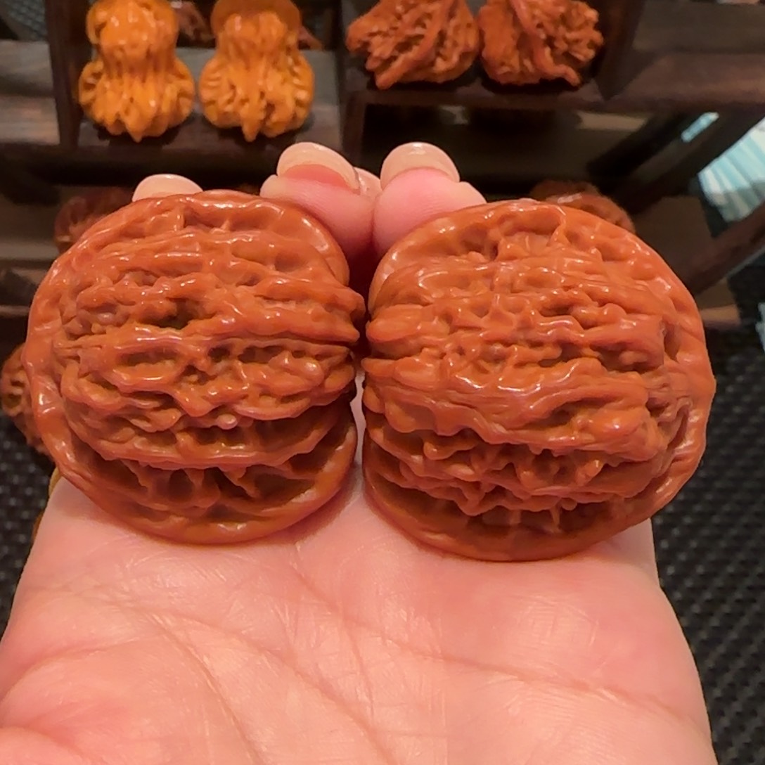 桃核把件四座楼39精品1496