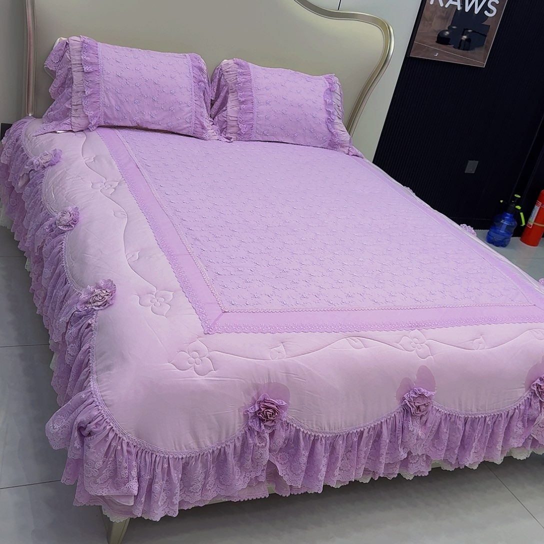 棉花秒微瑕浪莎莫代尔四件套香芋紫