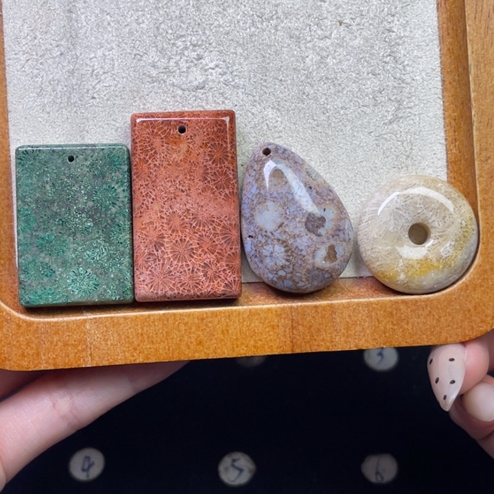 未镶嵌吊坠硅化珊瑚（珊瑚玉）