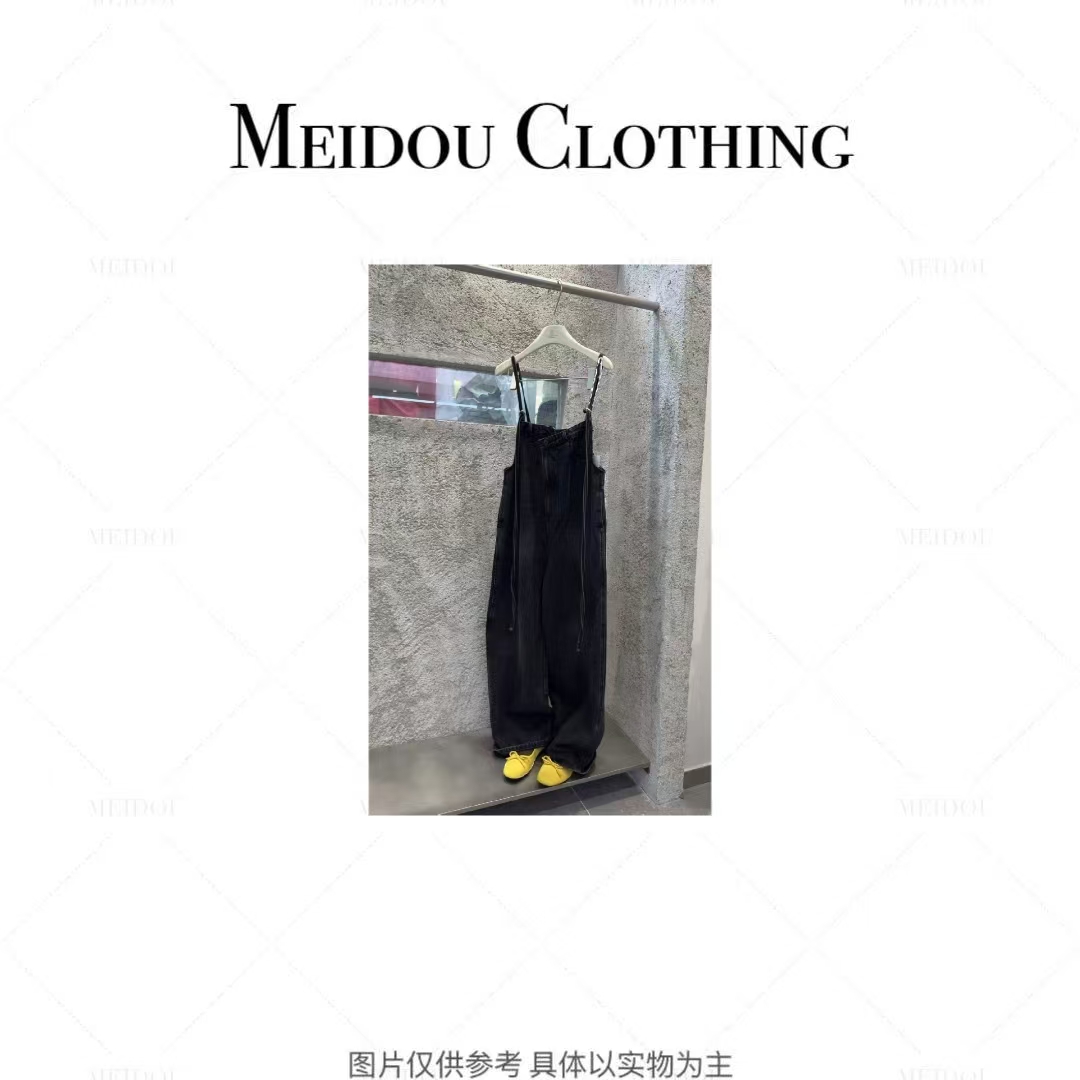 MEIDOU-707【背带牛仔裤】韩版复古抹胸吊带牛仔连体裤修身显瘦阔腿