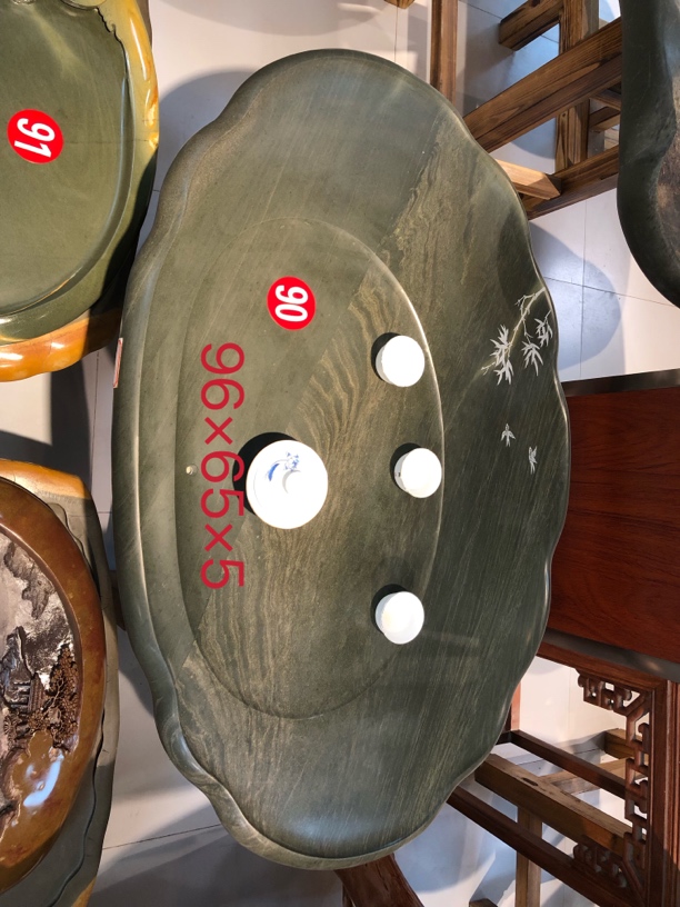 精品金包玉绿端石平板茶桌