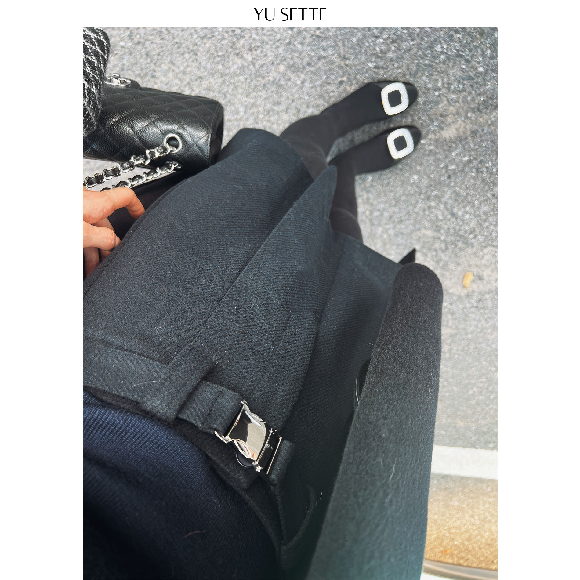 遇儿推荐【藏青色压褶半裙】藏青色半身裙20250216