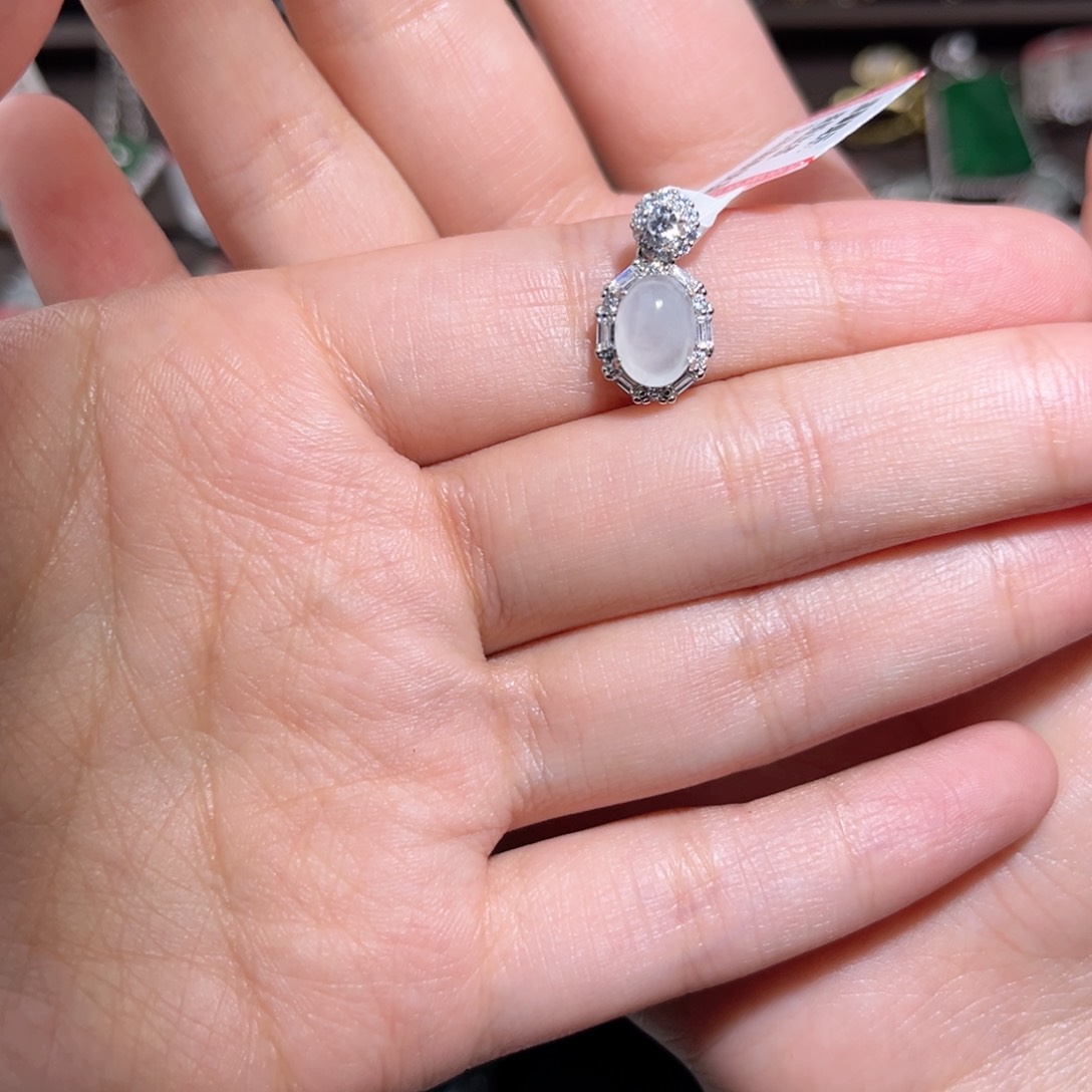 翡翠银S925镶嵌颈饰4689