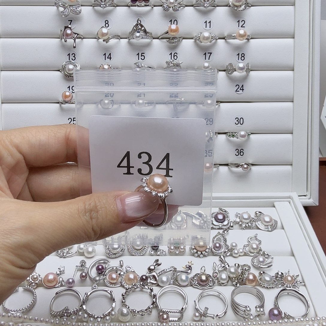 不***懂戒指银S925镶嵌淡水珍珠434