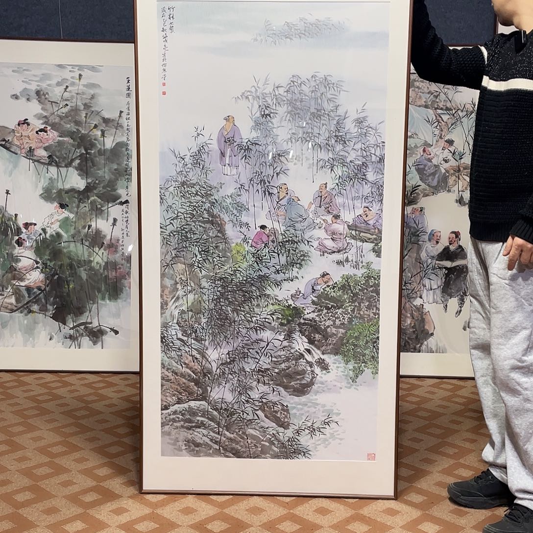 国画手绘画作品带框80/160