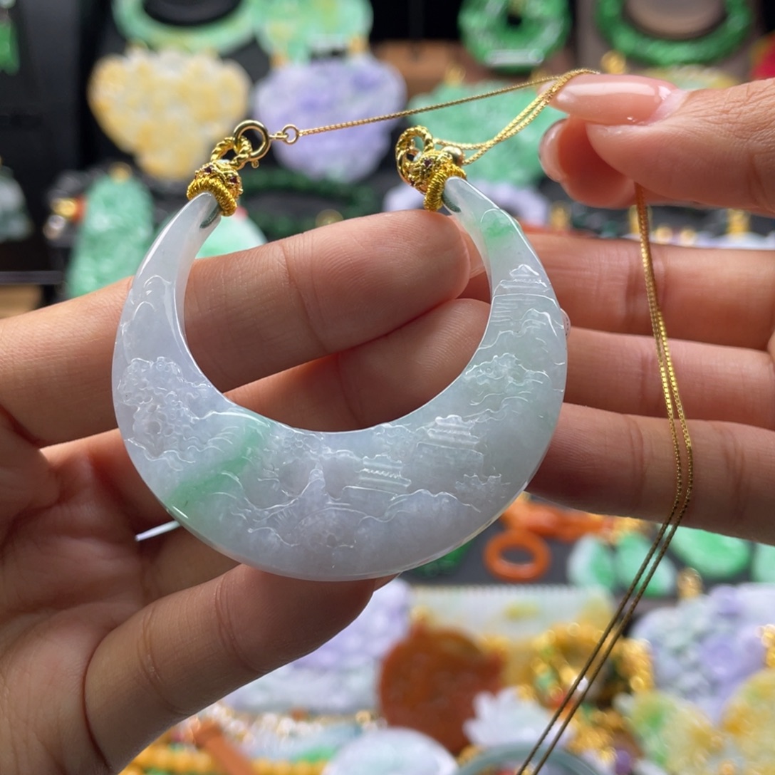 翡翠未镶嵌颈饰代编织