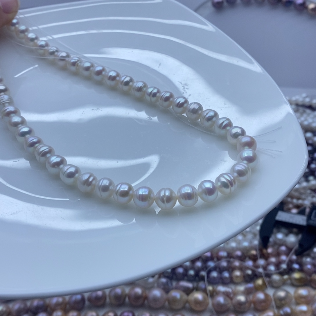 淡水珍珠银S925镶嵌项链