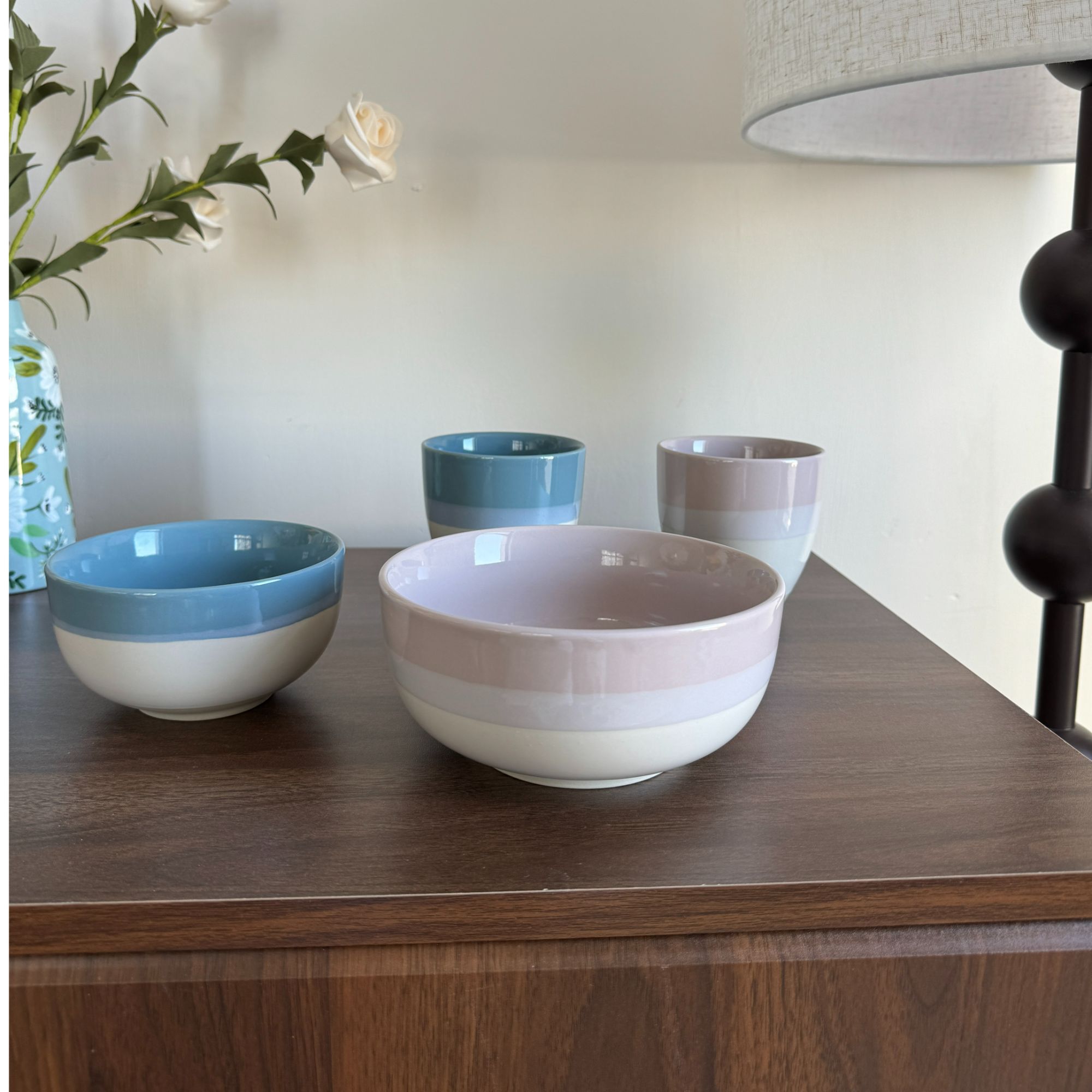 渐变简约釉下彩6英寸面碗家用汤碗沙拉碗简约ins