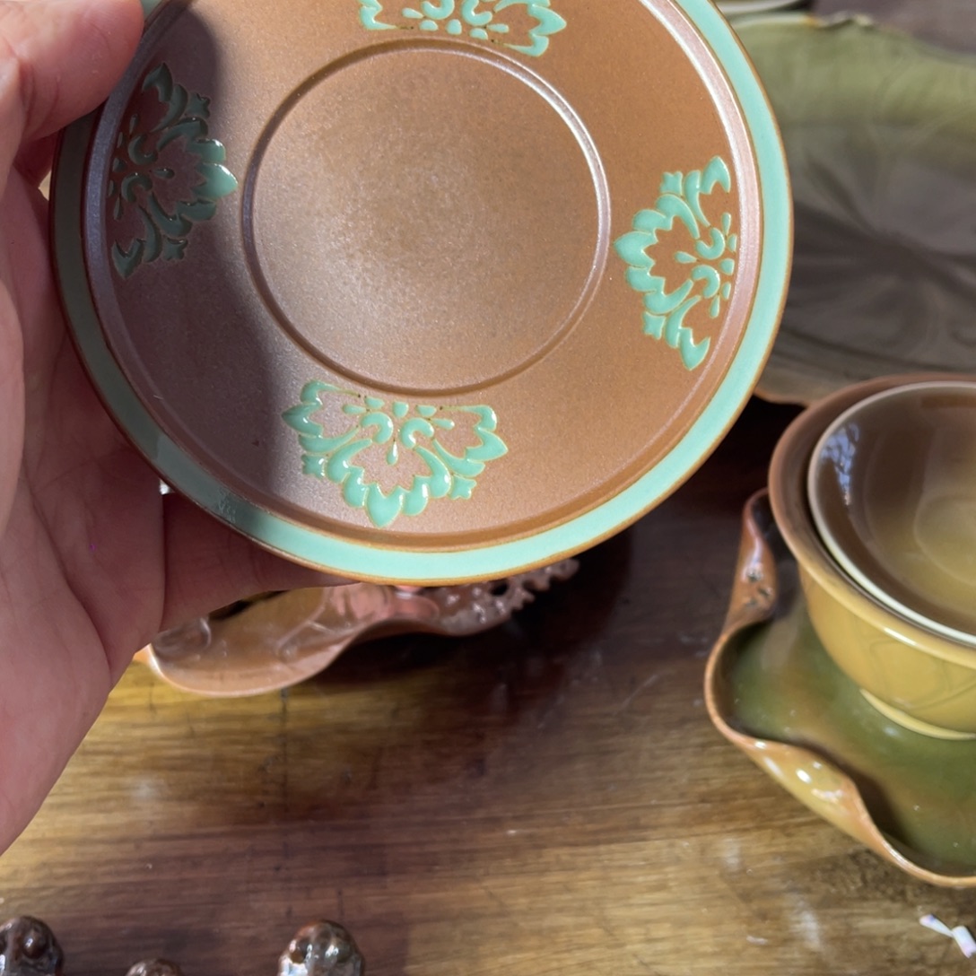 绿****琉璃手工艺品龙泉青瓷杯垫