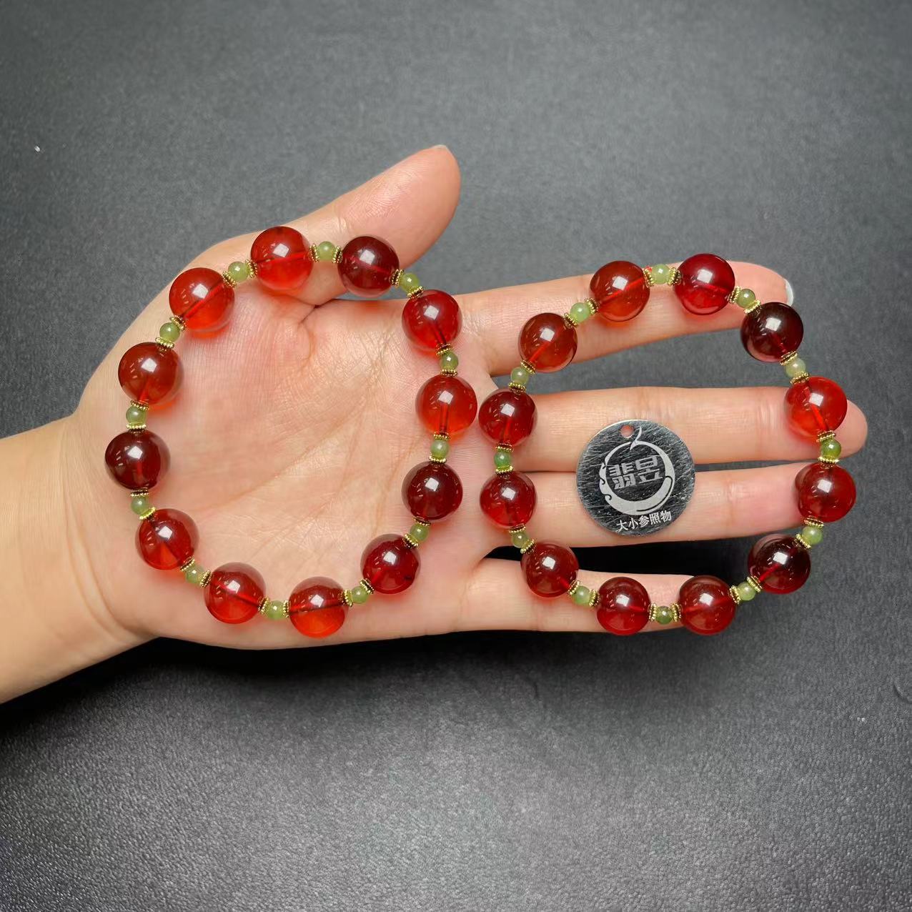 翡昱-N15-35037-526-琥珀手串/约12+/约11颗/多样性发其一-C